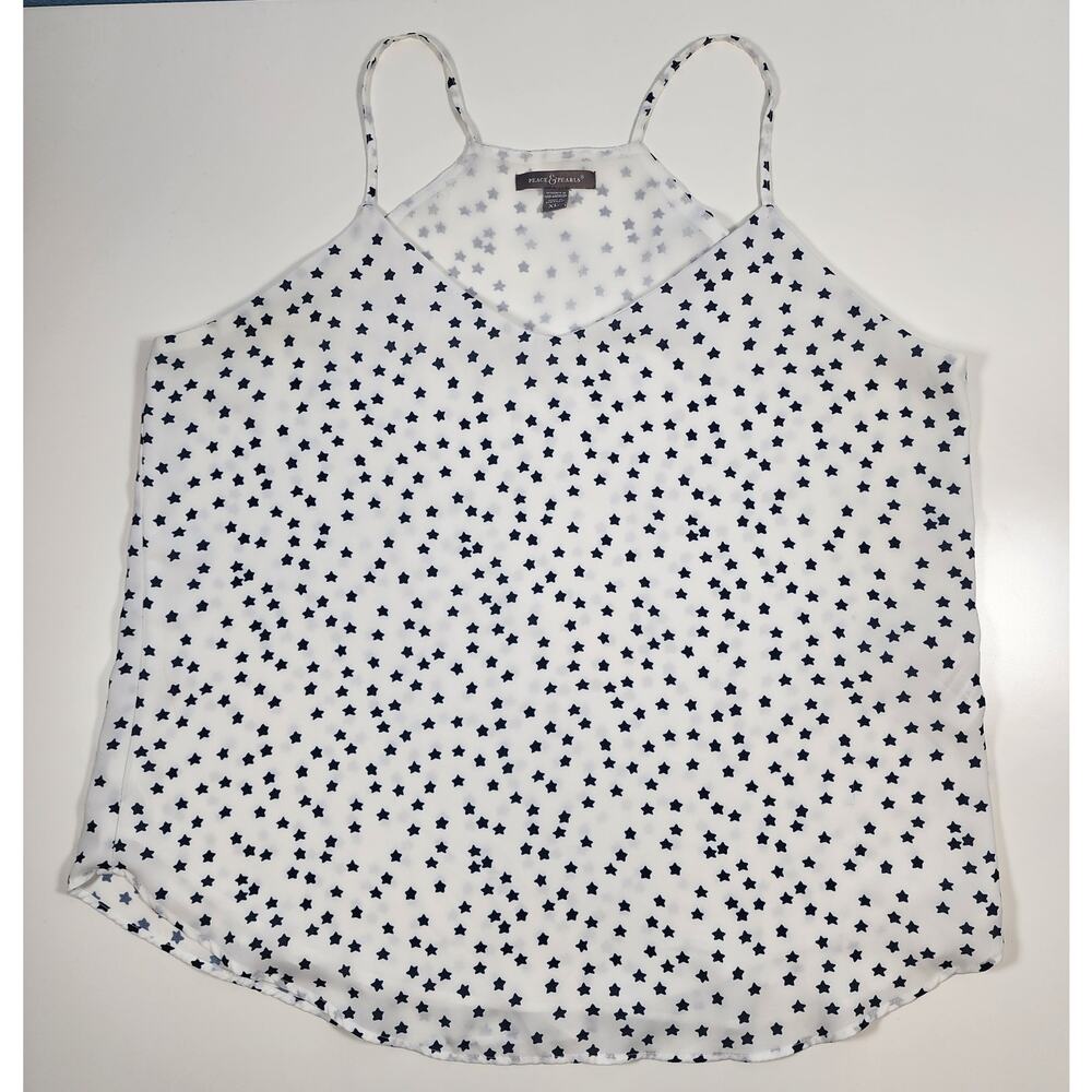 Peace & Pearls Star Print Sheer Minimalist Y2K Grunge‎ XL - Picture 2 of 10